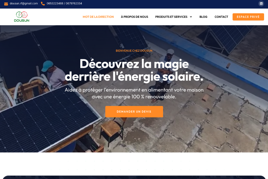 DouSun - Site web énergie solaire Maroc